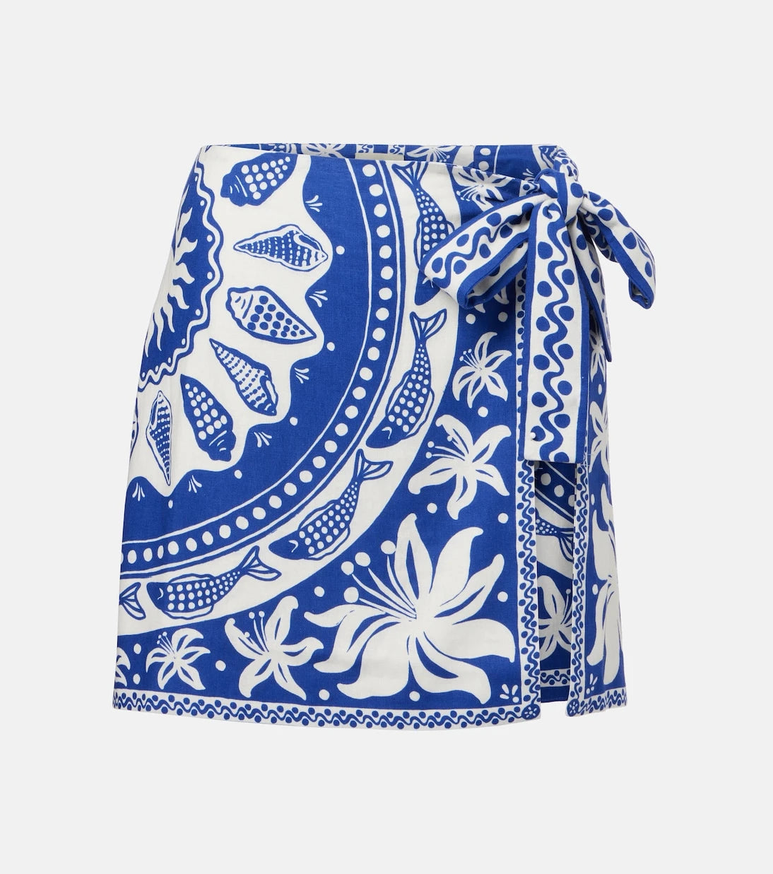 Farm Rio - Ocean Scarf linen-blend miniskirt