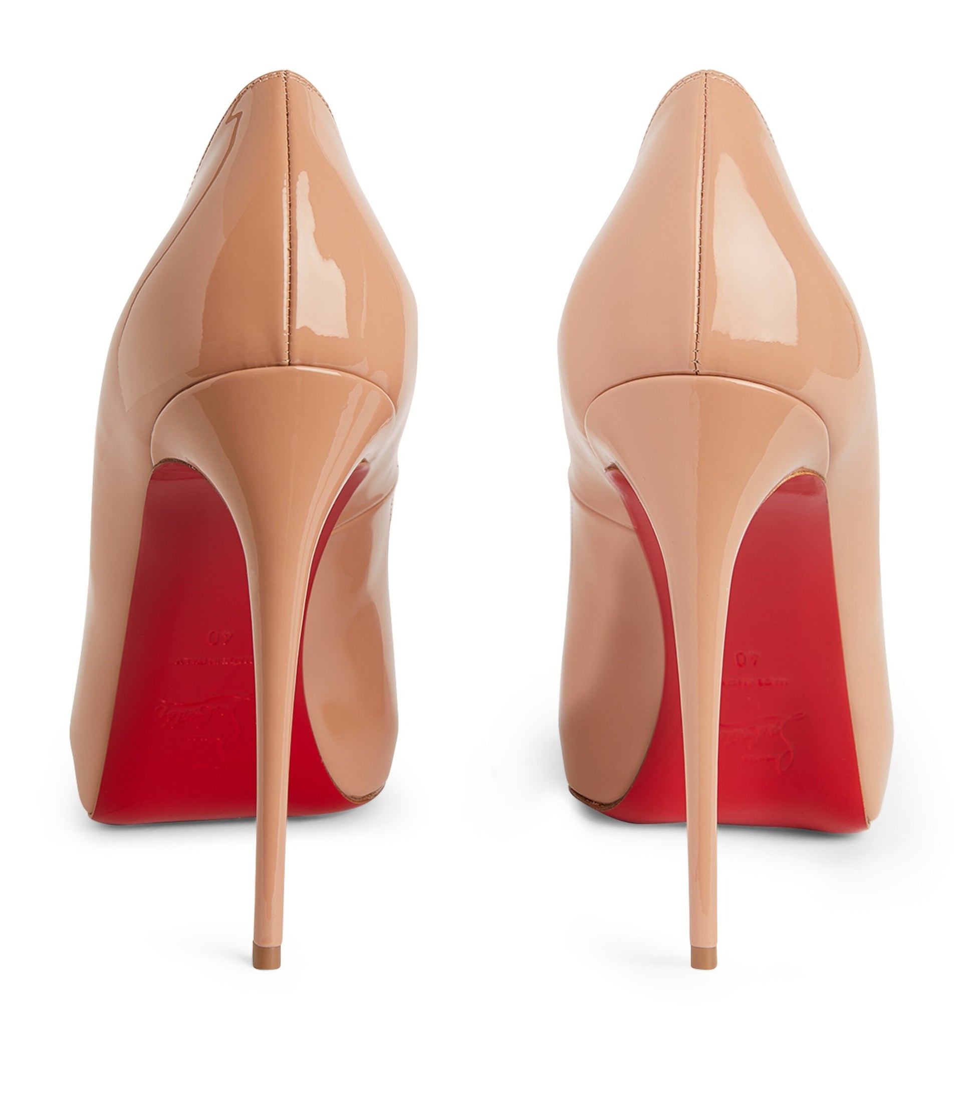 Christian Louboutin Nude New Very Prive Patent Leather Pumps 120