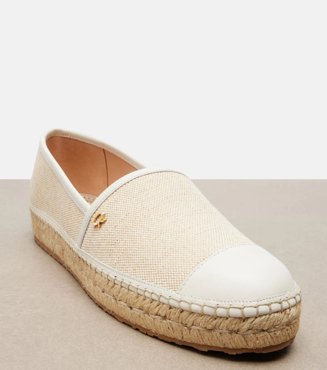 Gianvito Rossi - Leather-trimmed canvas espadrilles
