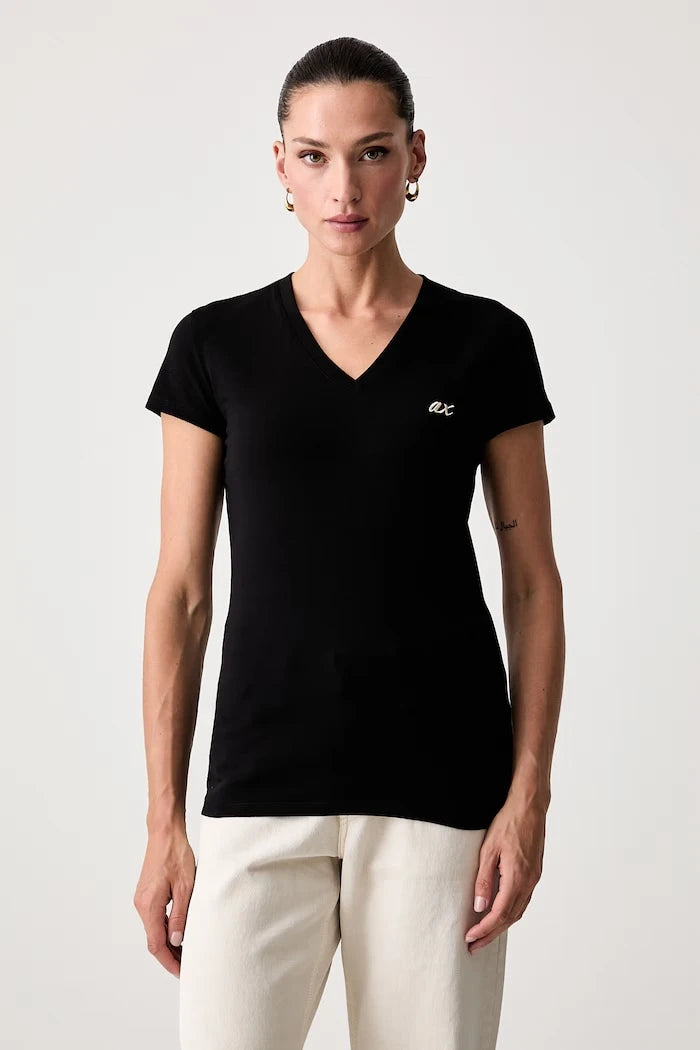 Armani Exchange pamuk ve elastanlı kadın tişört