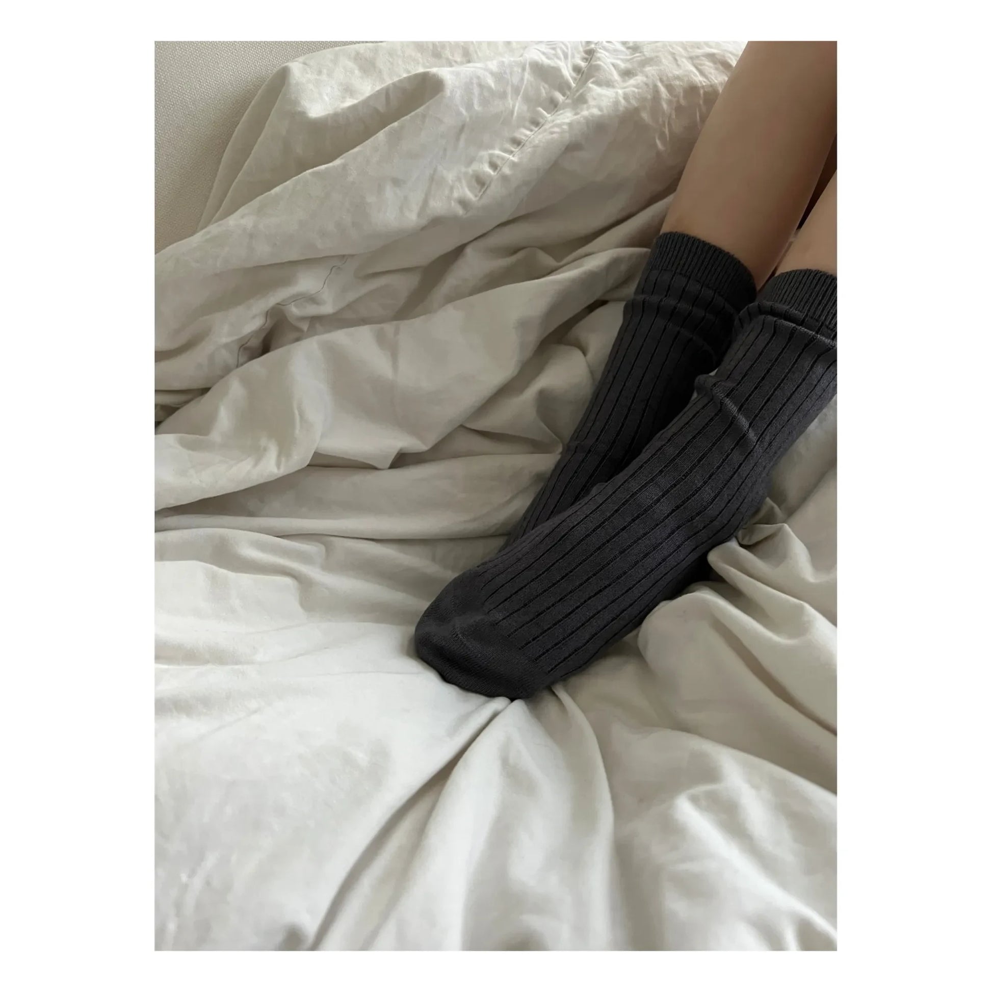 Holmm - Max Openwork Cashmere Socks | Charcoal grey