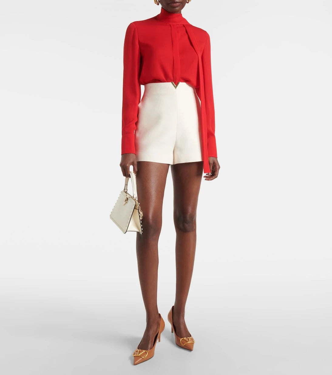 Valentino - Bow-detail silk blouse