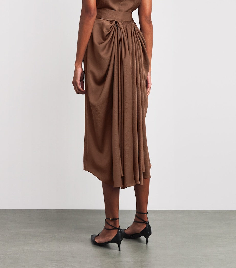 Brown Charmeuse Nyx Maxi Skirt