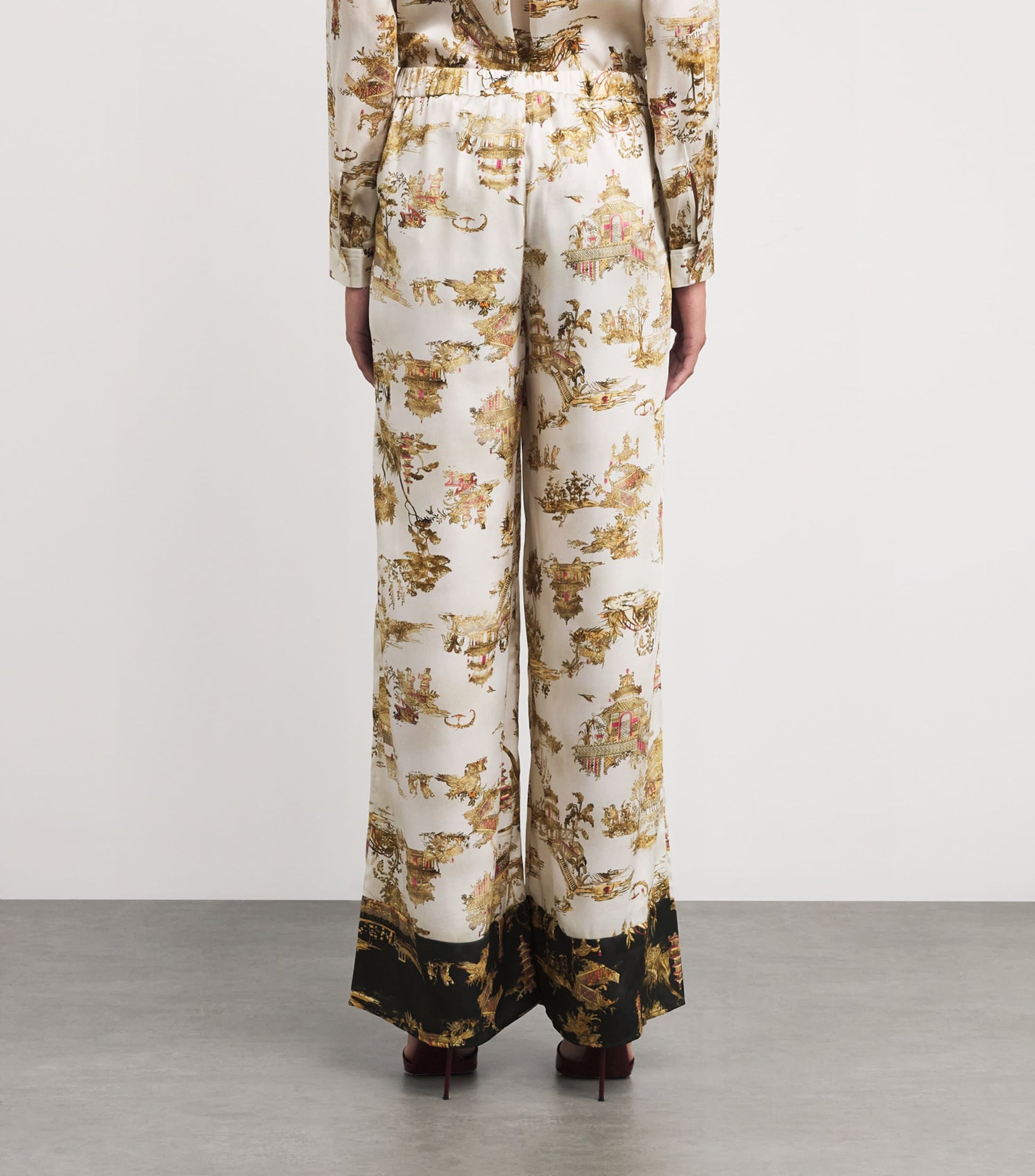 L'Agence Multi Pleated Tavia Wide-Leg Trousers