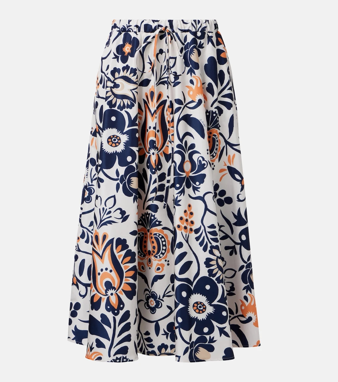 La DoubleJ - Printed satin midi skirt