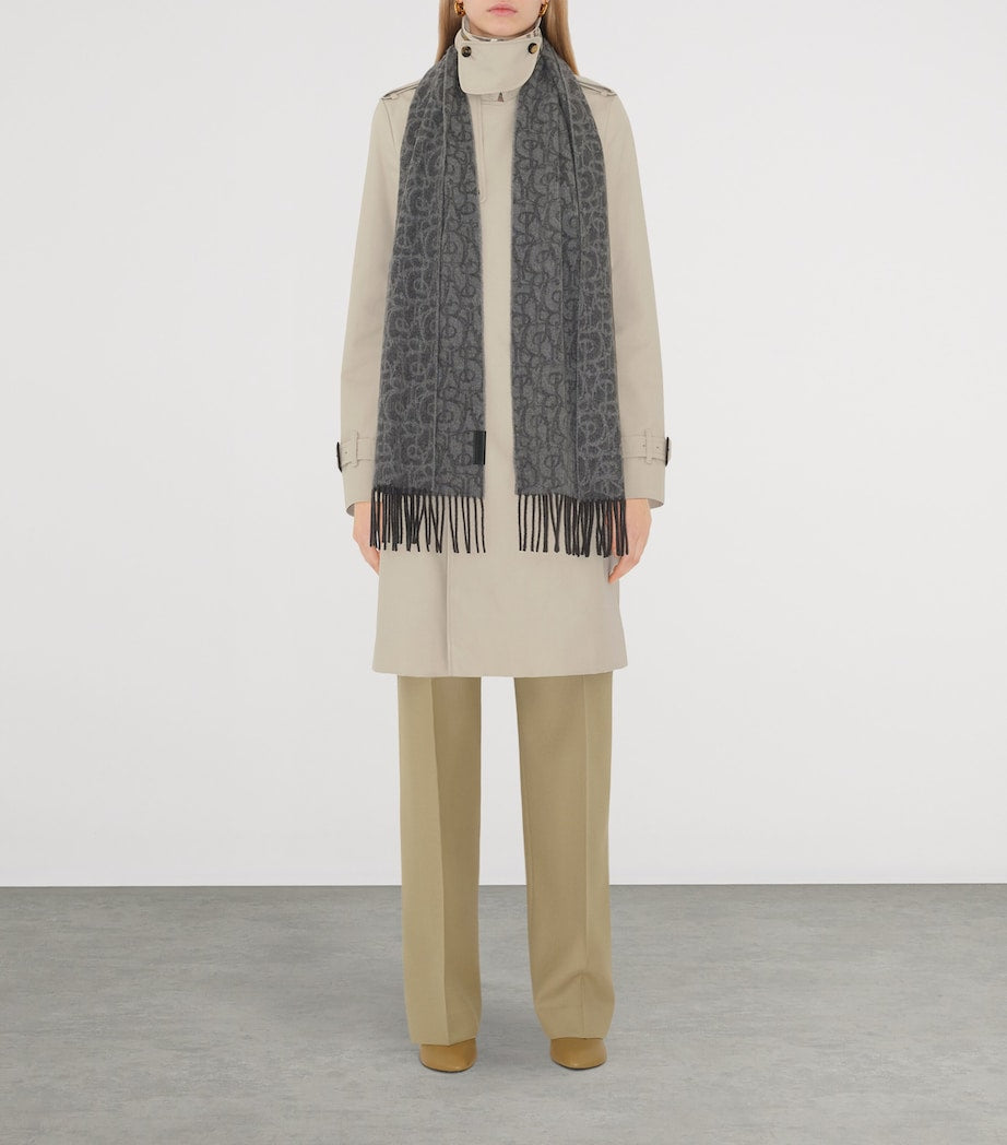 Burberry Grey Cashmere B Charm Scarf