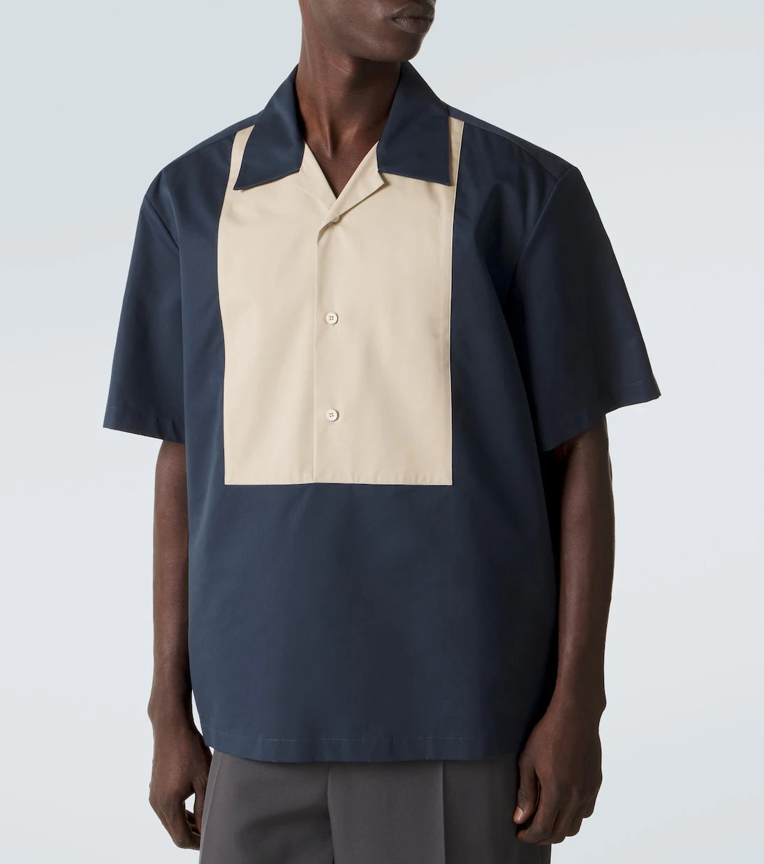 جيل ساندر - قميص بولينج من القطن والحرير