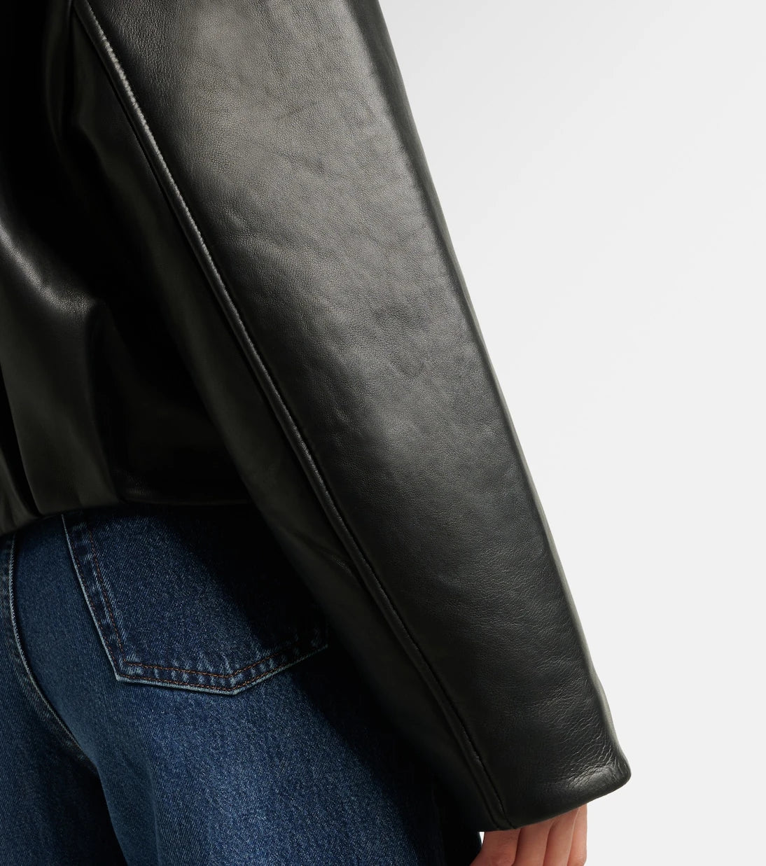 Rotate - Bonded leather blouson jacket