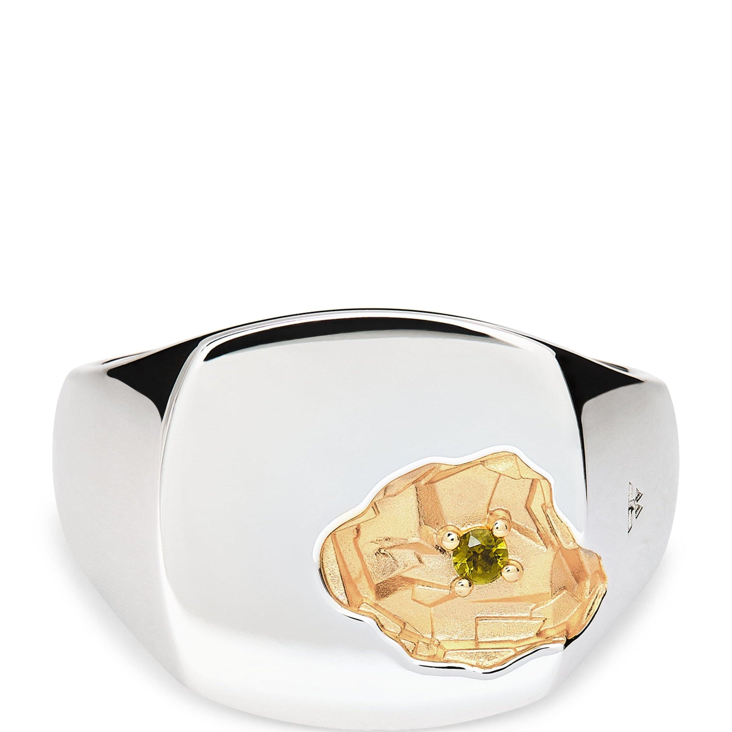 Tom Wood Sterling Silver and Tourmaline Mined Ring