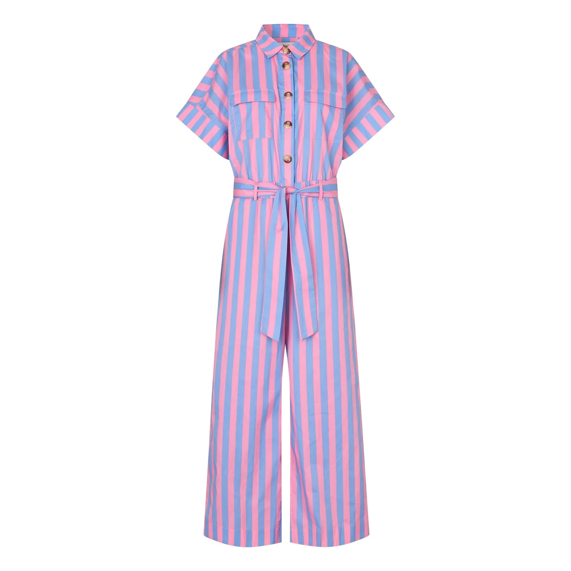 Lollys Laundry - Mathilde Cotton stripes jumpsuit | Pink
