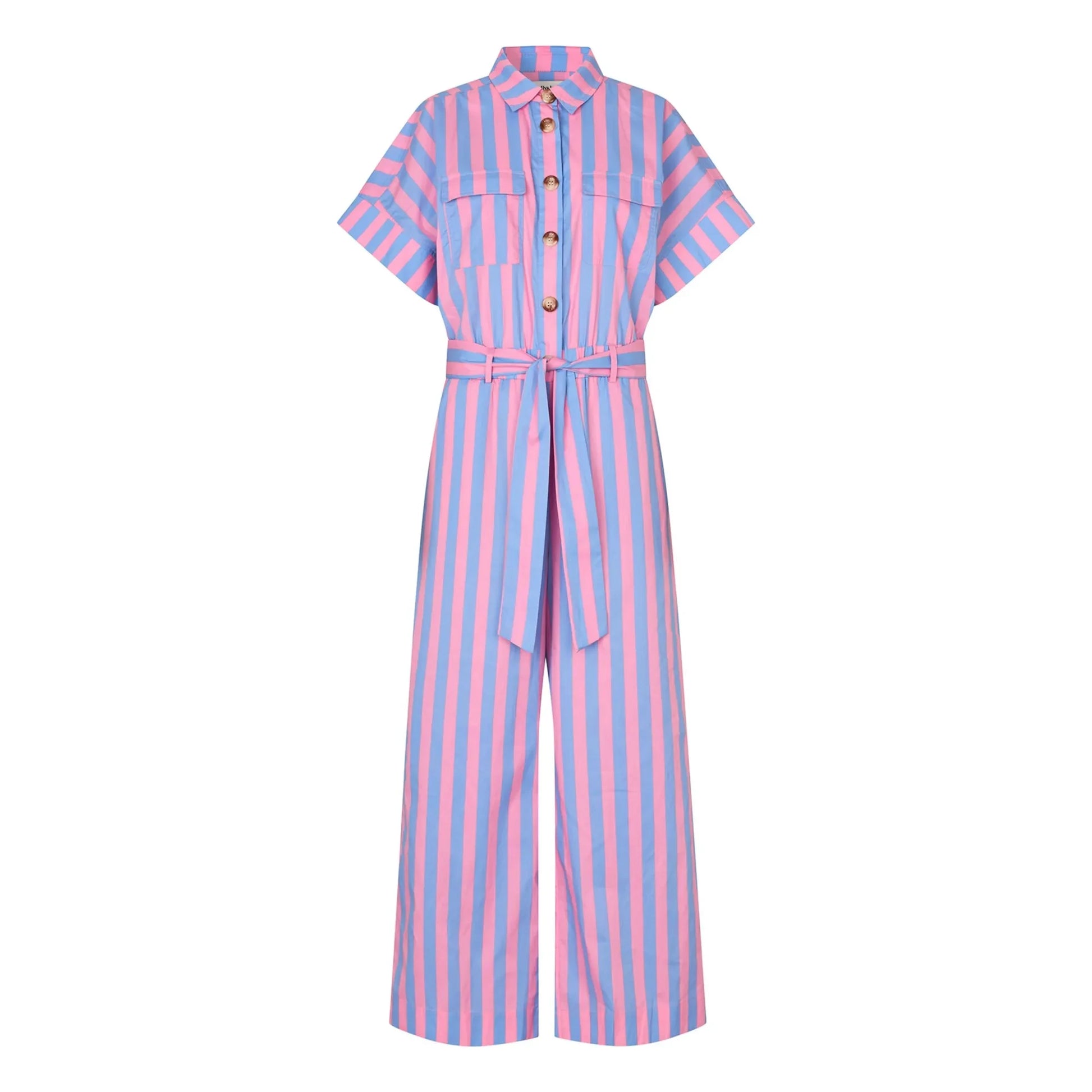 Lollys Laundry - Mathilde Cotton stripes jumpsuit | Pink