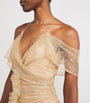 Sandra Mansour Gold Tulle Glitter Nuageux Gown