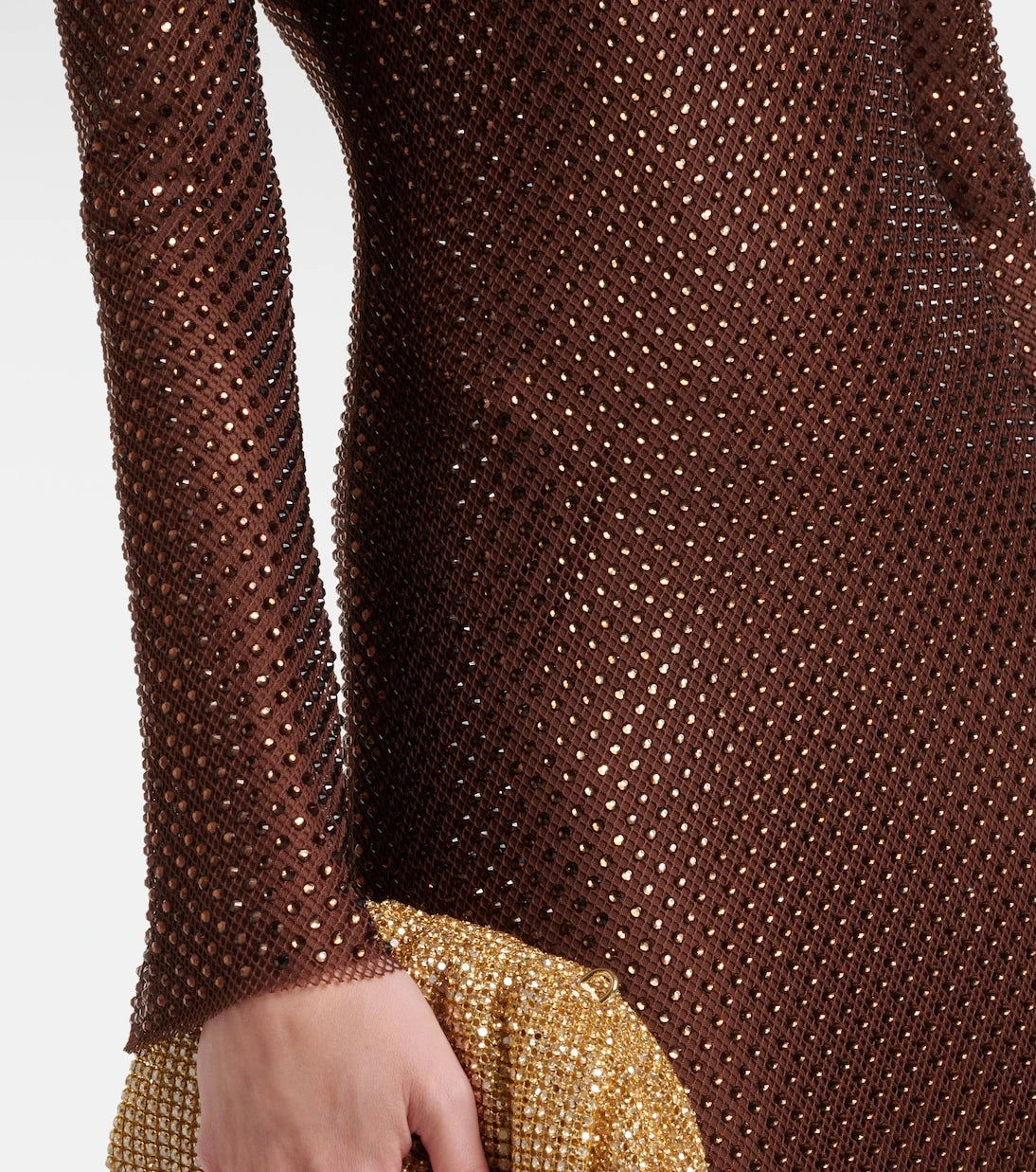 Self-Portrait - Crystal-embellished mesh gown