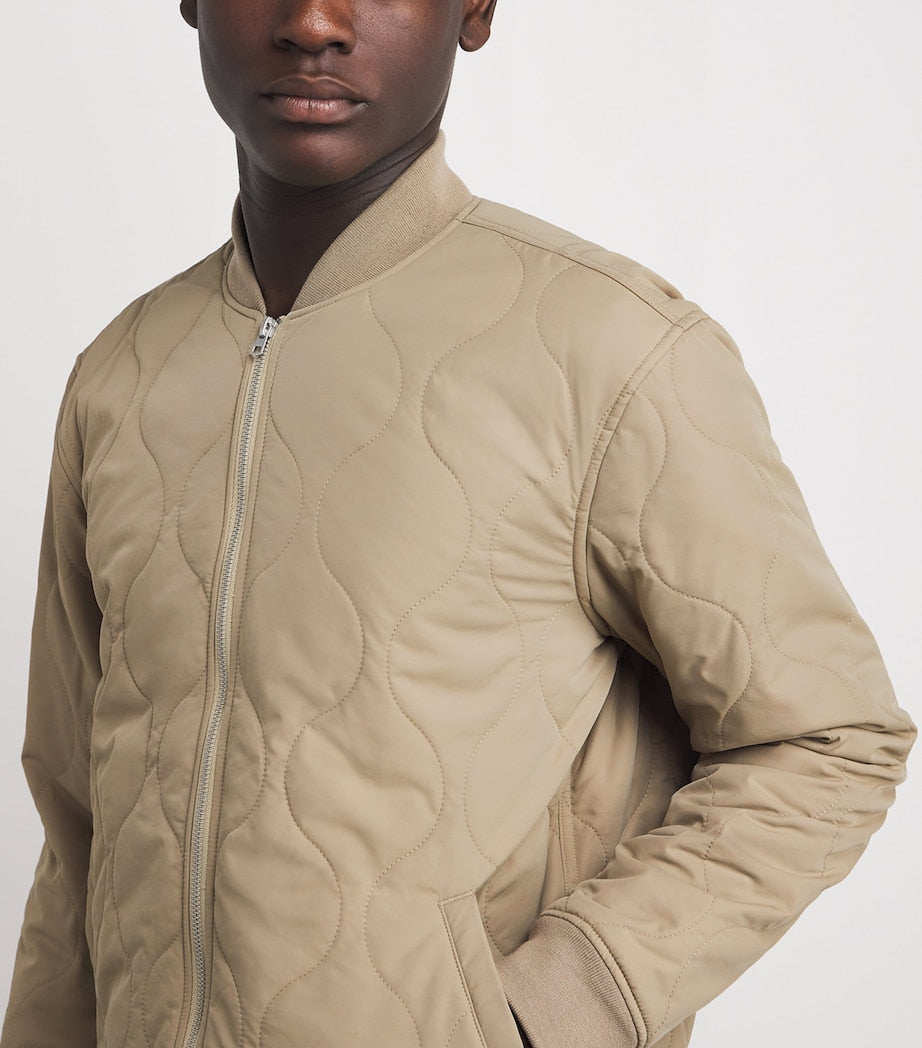 Beige Quilted Blix Bomber Jacket