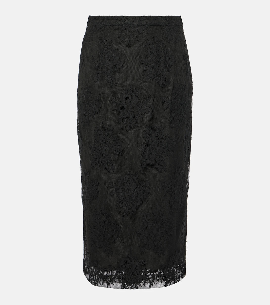 Dolce&Gabbana - Cotton and lace midi skirt