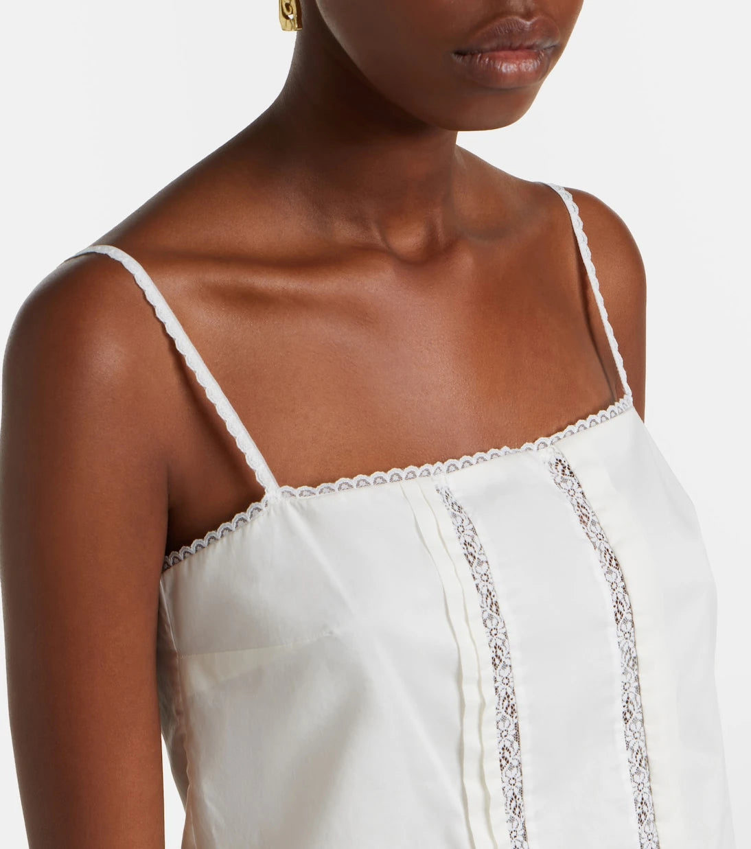 Staud - Corinna embroidered cotton voile top