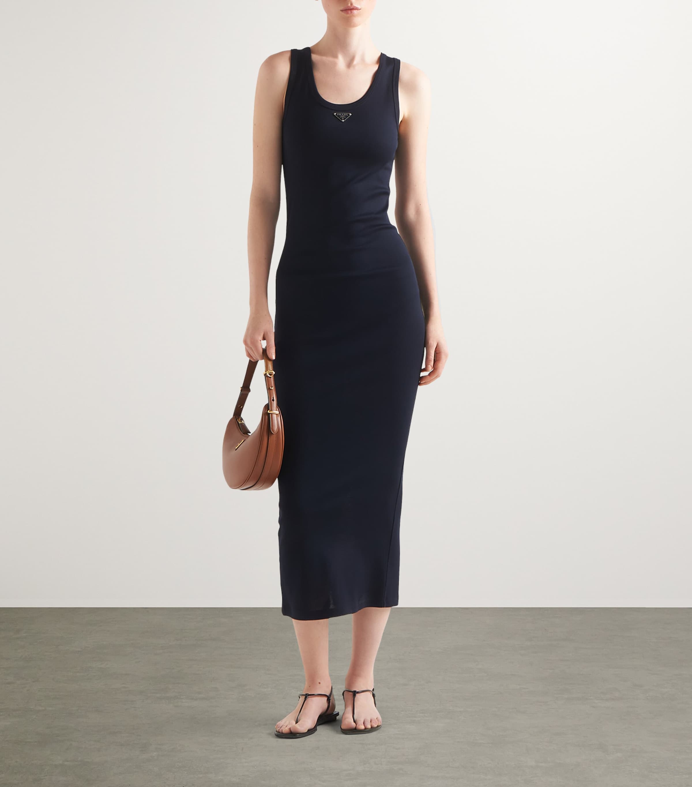 Prada Blue Cotton Midi Dress