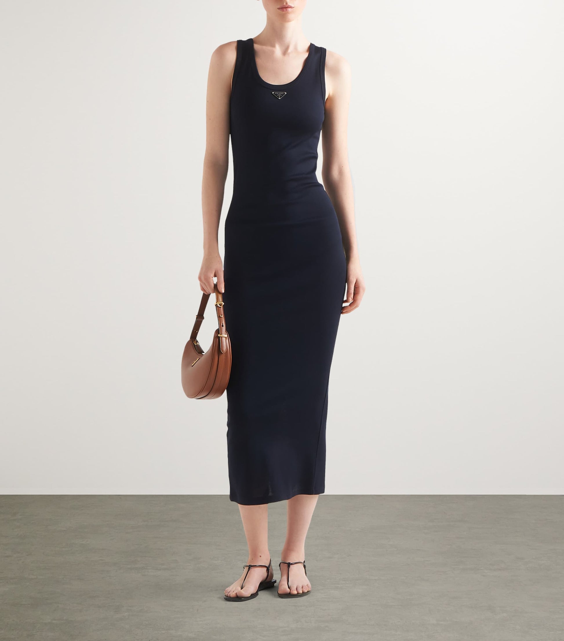 Prada Blue Cotton Midi Dress