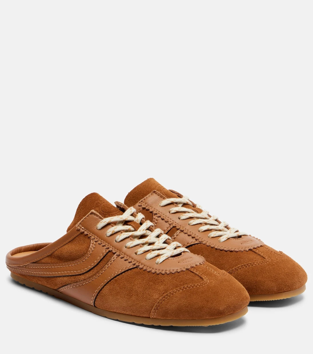 Dries Van Noten - Leather-trimmed suede sneakers