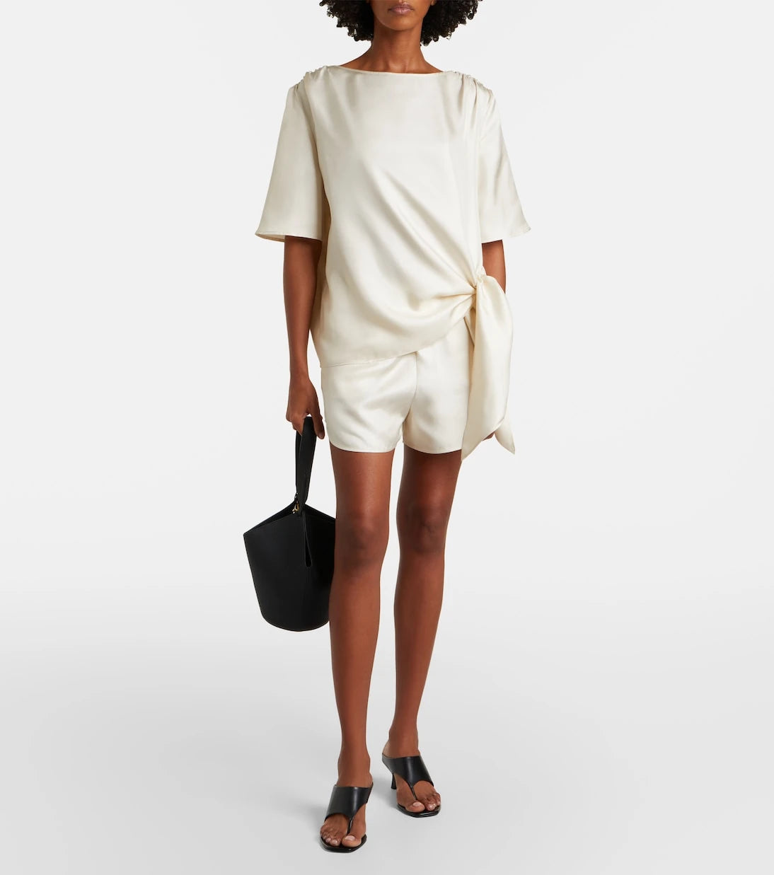 Loulou de Saison - Cabo silk satin shorts