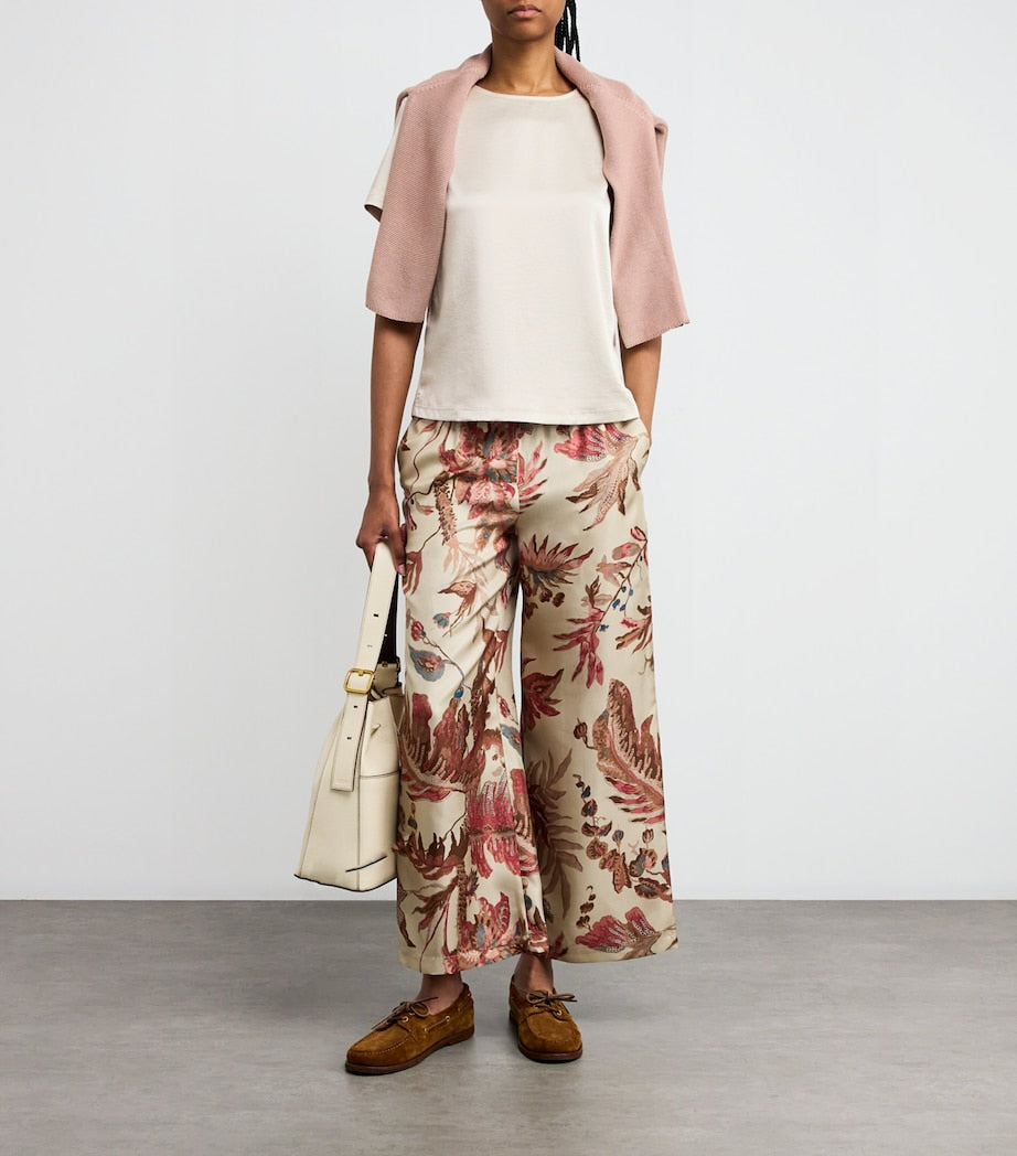 Weekend Max Mara White Satin-Front T-Shirt