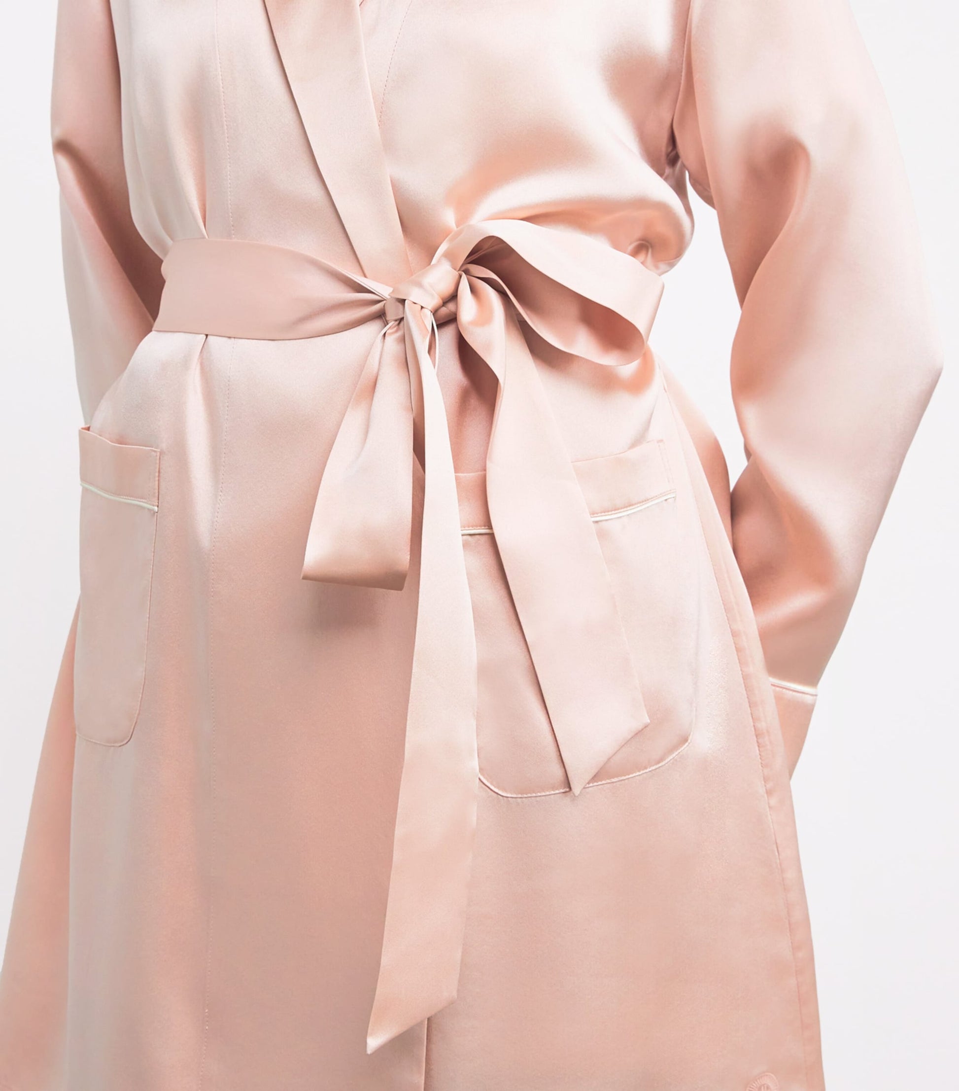 Pink Silk Short Robe