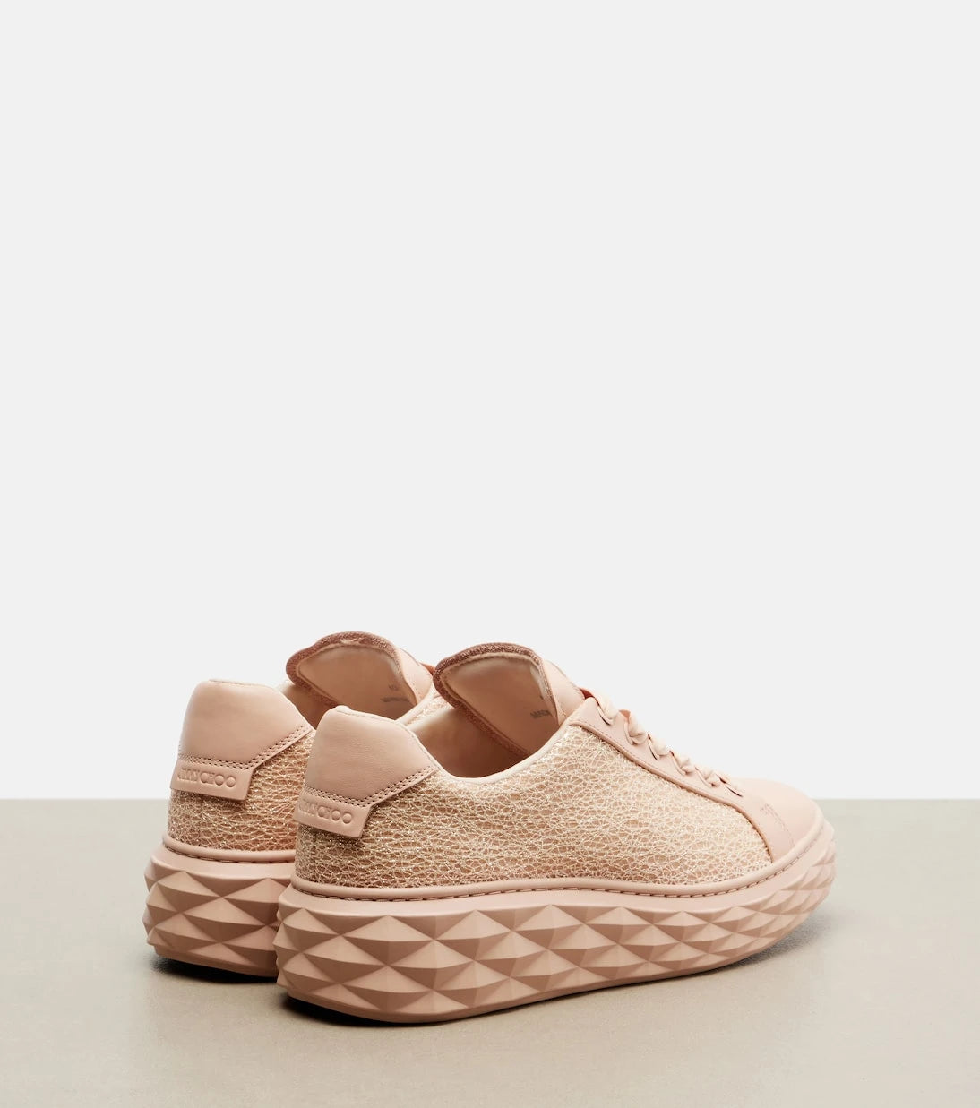 Jimmy Choo - Diamond Light Maxi glitter leather sneakers