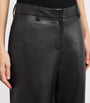 Black Lambskin Sullivan Straight Trousers
