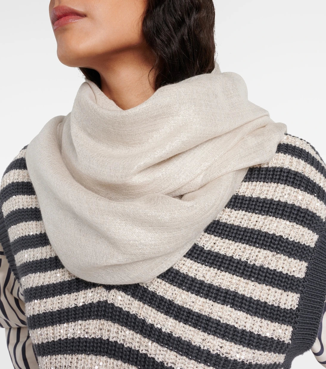 Brunello Cucinelli - Cashmere and silk-blend scarf