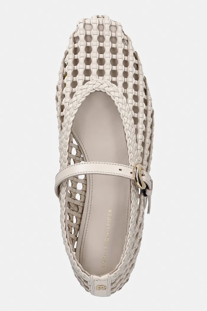 Tommy Hilfiger WOVEN LEATHER MIX BALLERINA balerink