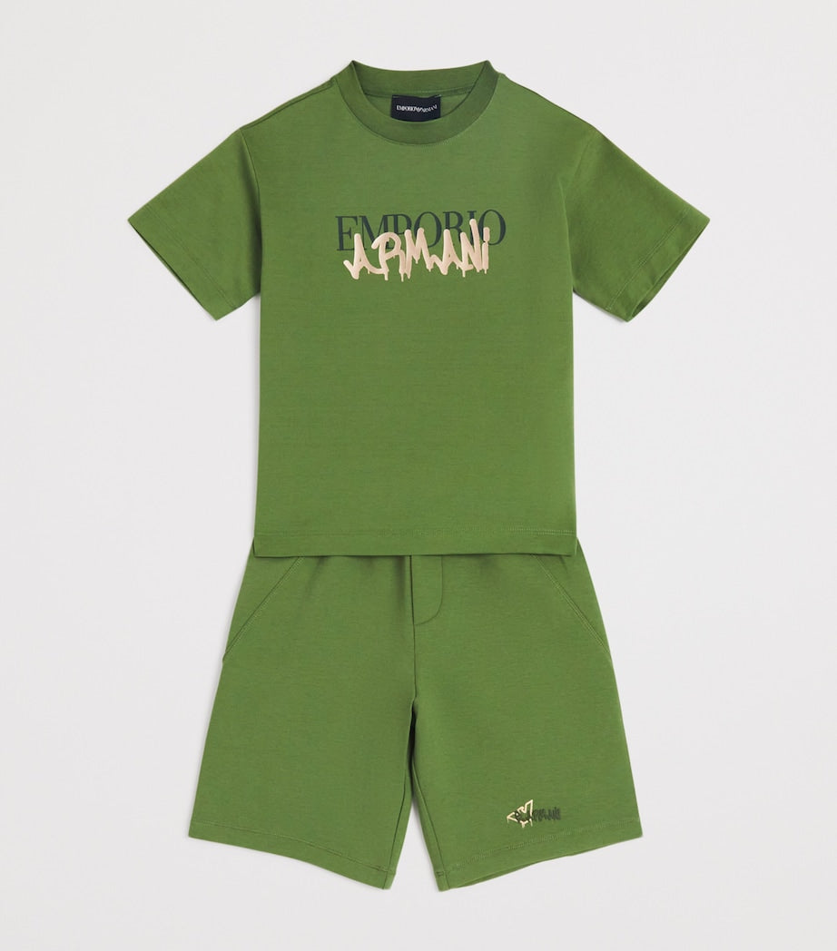 Emporio Armani Kids Logo Print Sweatshorts (4-16 Years)