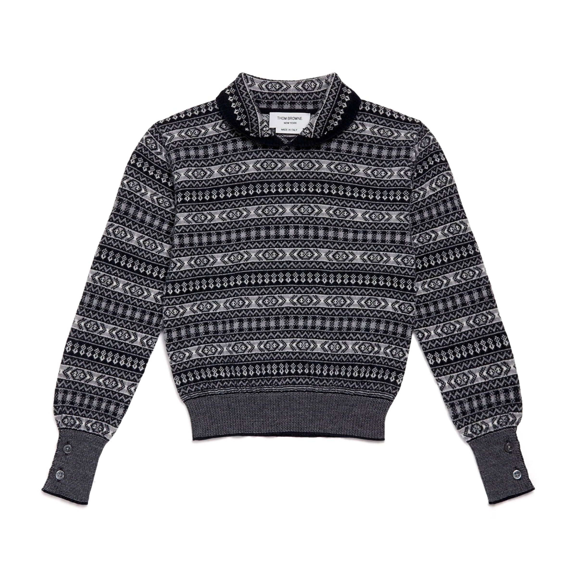 Wool Fair Isle Sweater (2-12 Years) NAVY
