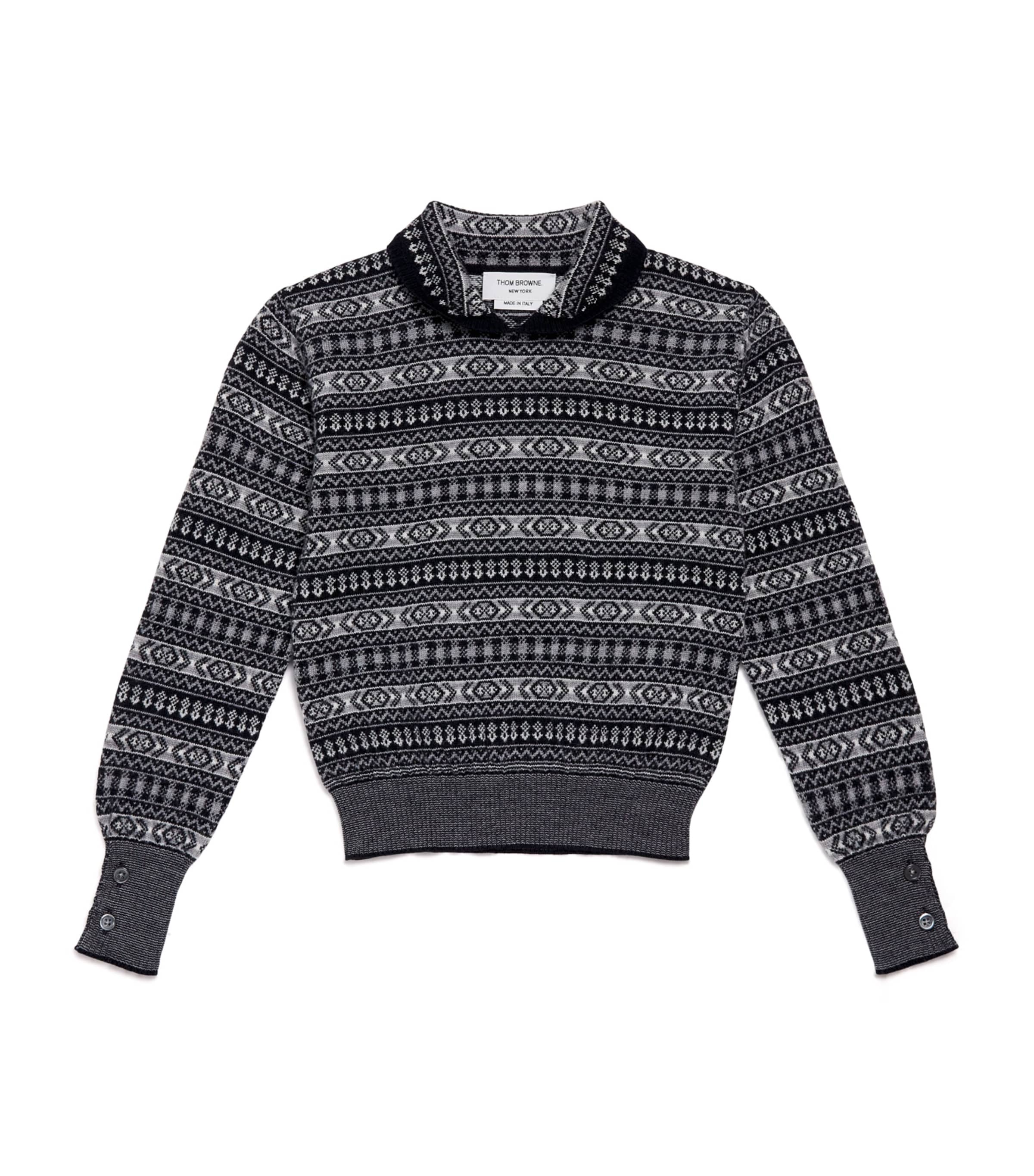 Wool Fair Isle Sweater (2-12 Years) NAVY