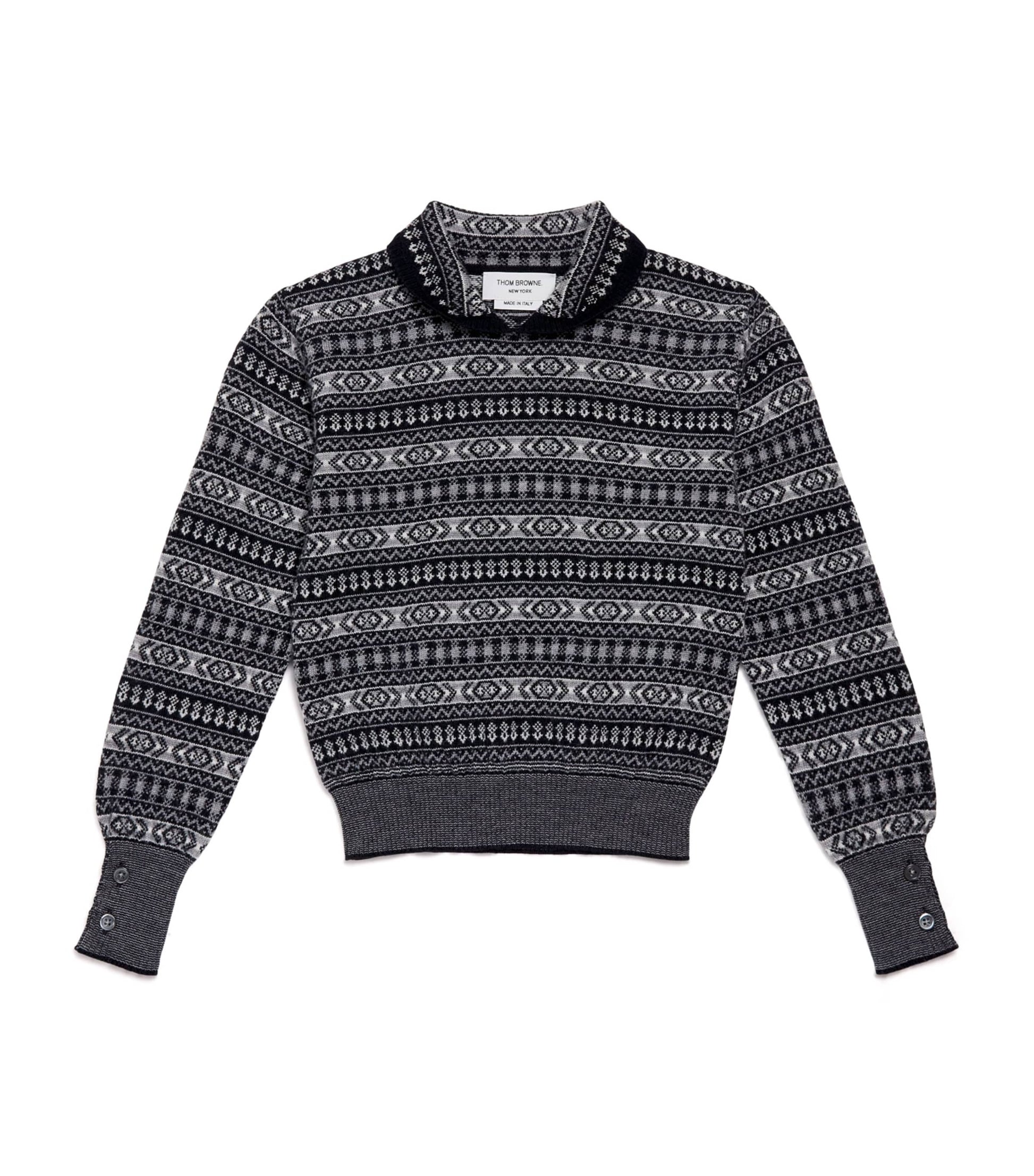 Wool Fair Isle Sweater (2-12 Years) NAVY