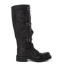 Black Leather Multi-Buckle Boots