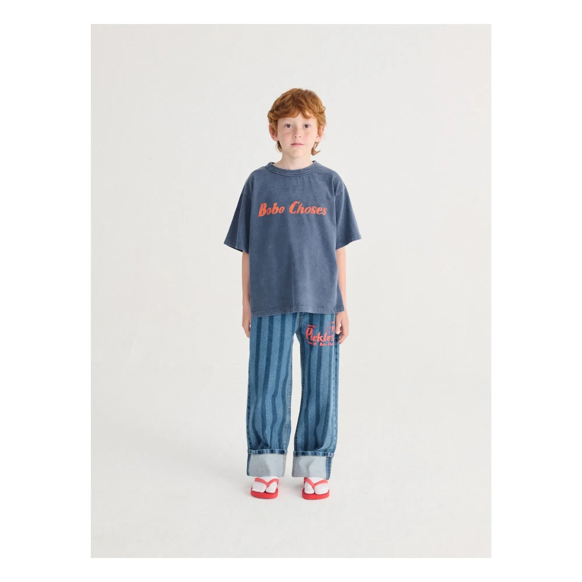 Bobo Choses - Organic Cotton Striped Jeans | Blue