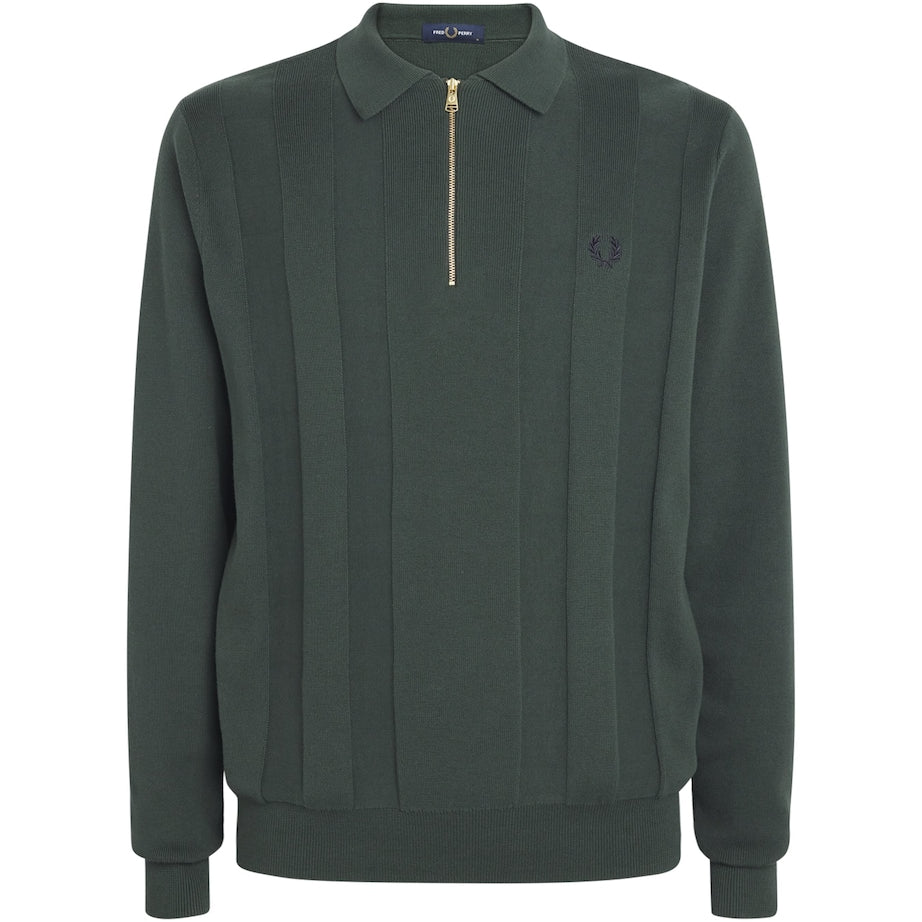 Cotton Zip-Up Polo Shirt