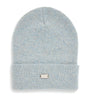 Agnona Blue Cashmere Logo-Plaque Beanie