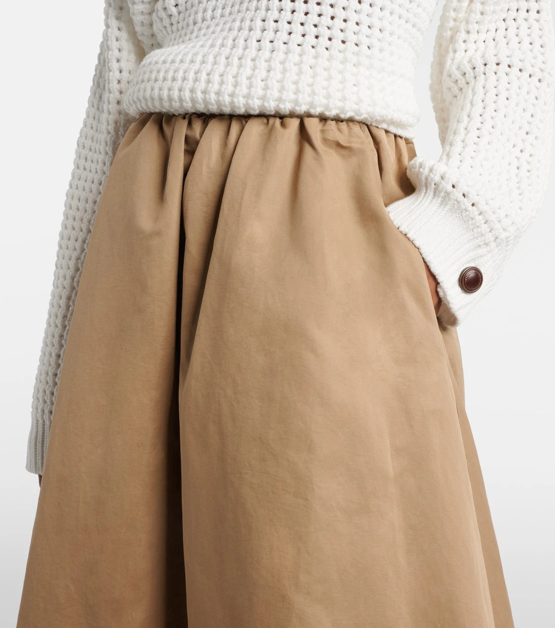 Brunello Cucinelli - Cotton-blend midi skirt