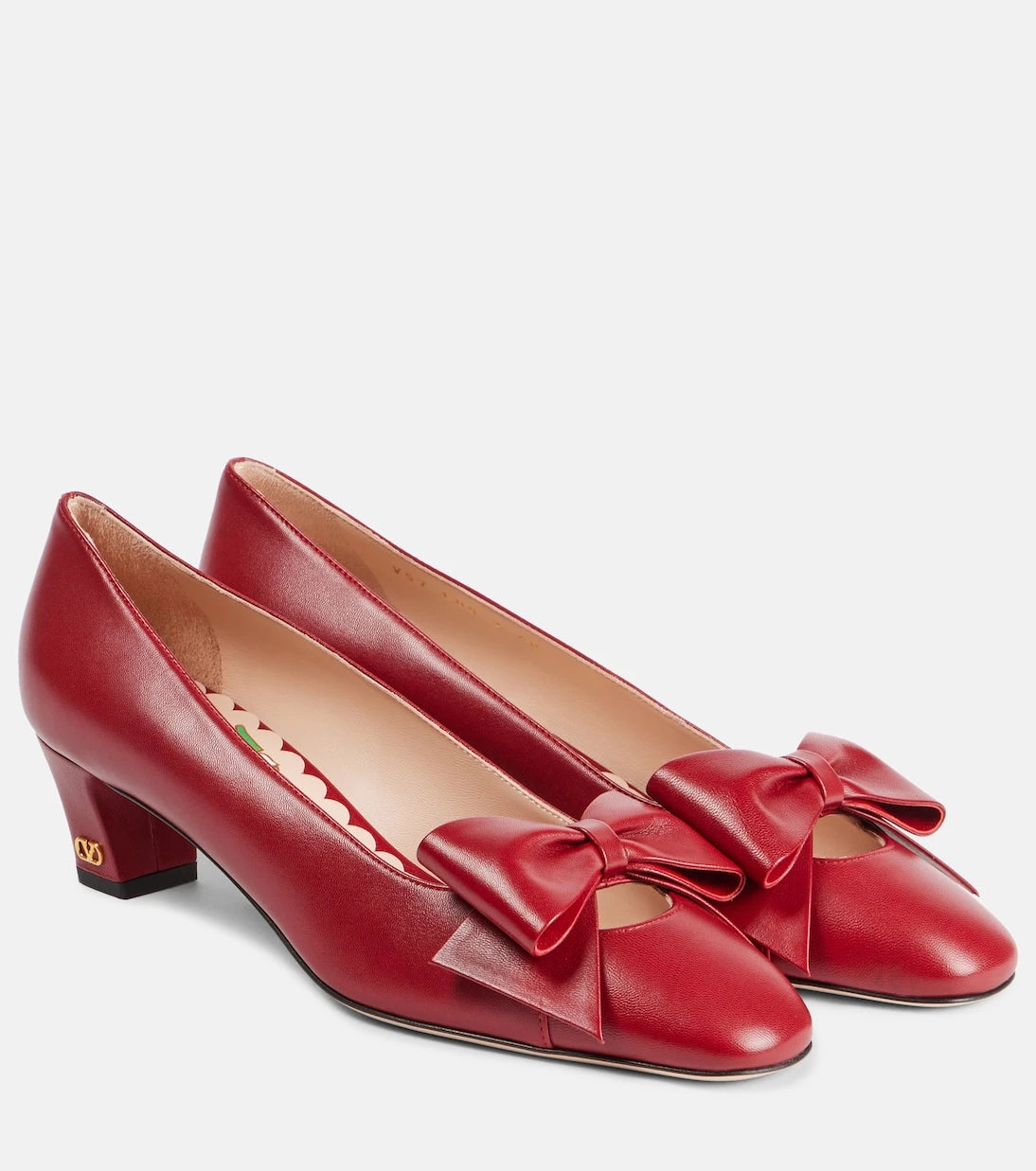 Valentino Garavani - Bowow 45 bow-detail leather pumps
