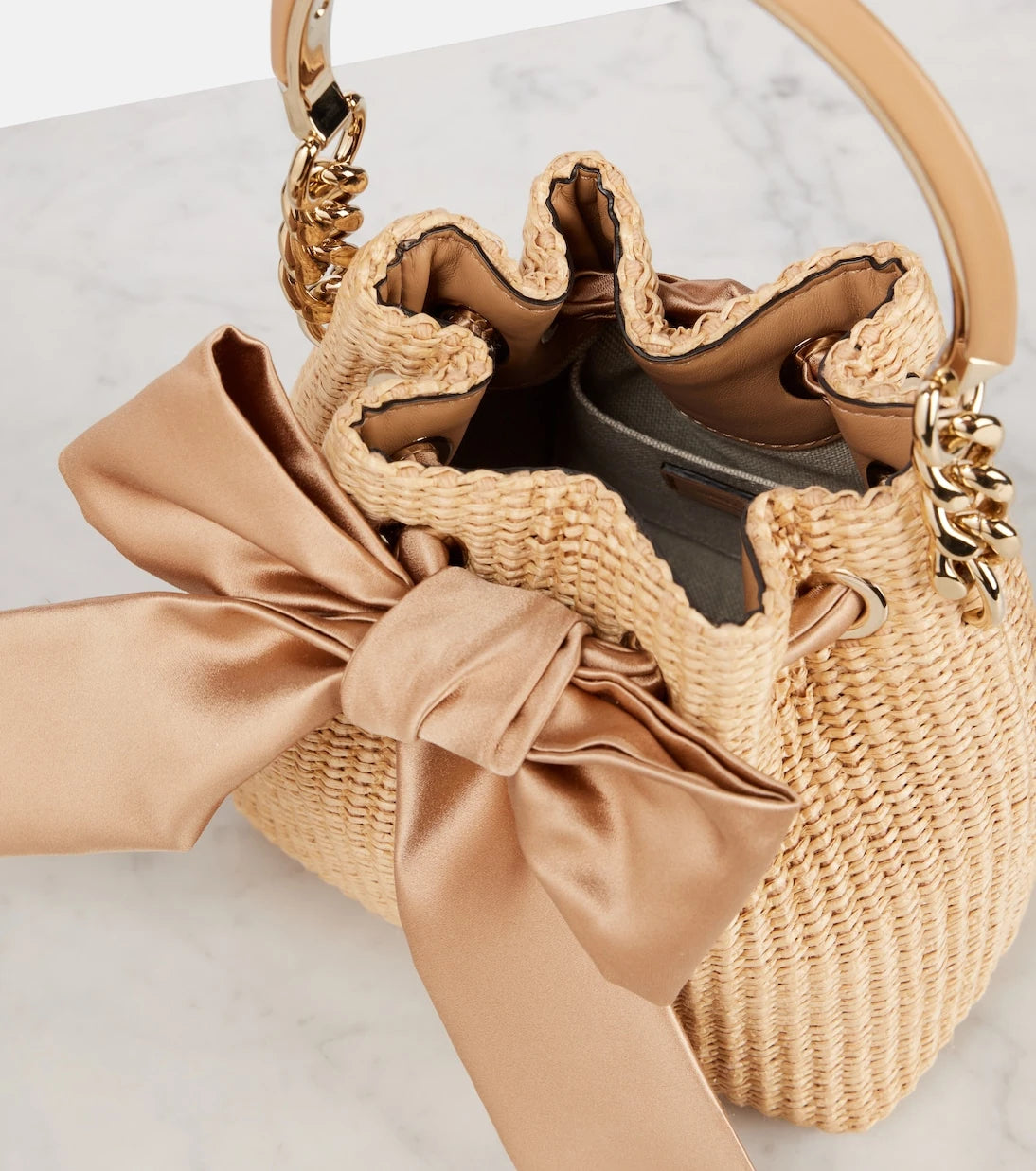 Jimmy Choo - Bon Bon raffia bucket bag