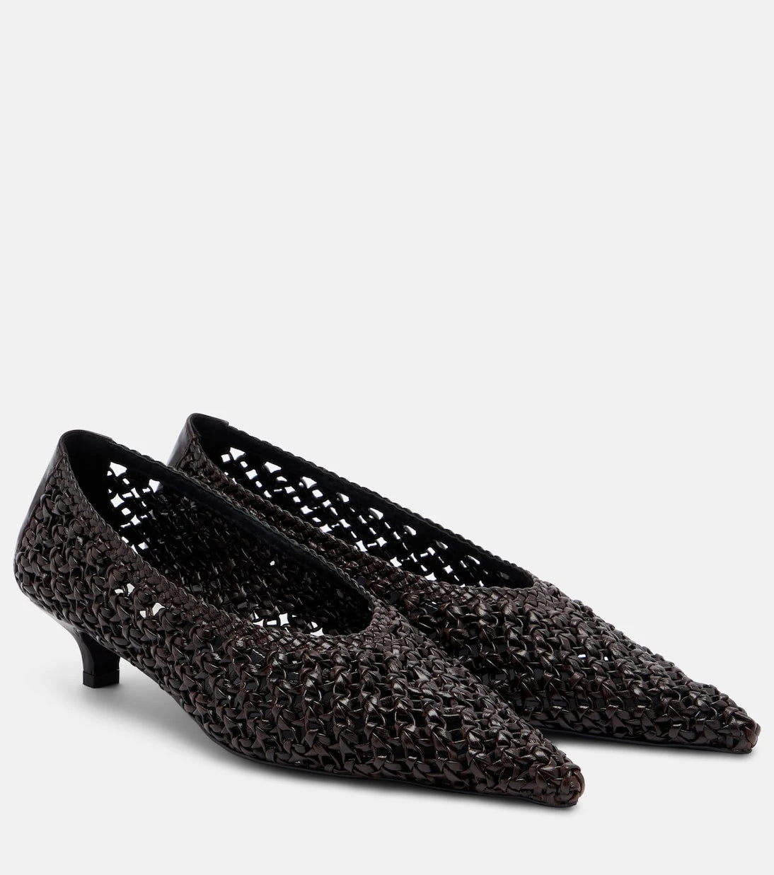 Toteme - Sharp woven leather pumps