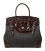 Ralph Lauren Collection Grey Wool-Alligator Soft Ricky 33 Top-Handle Bag