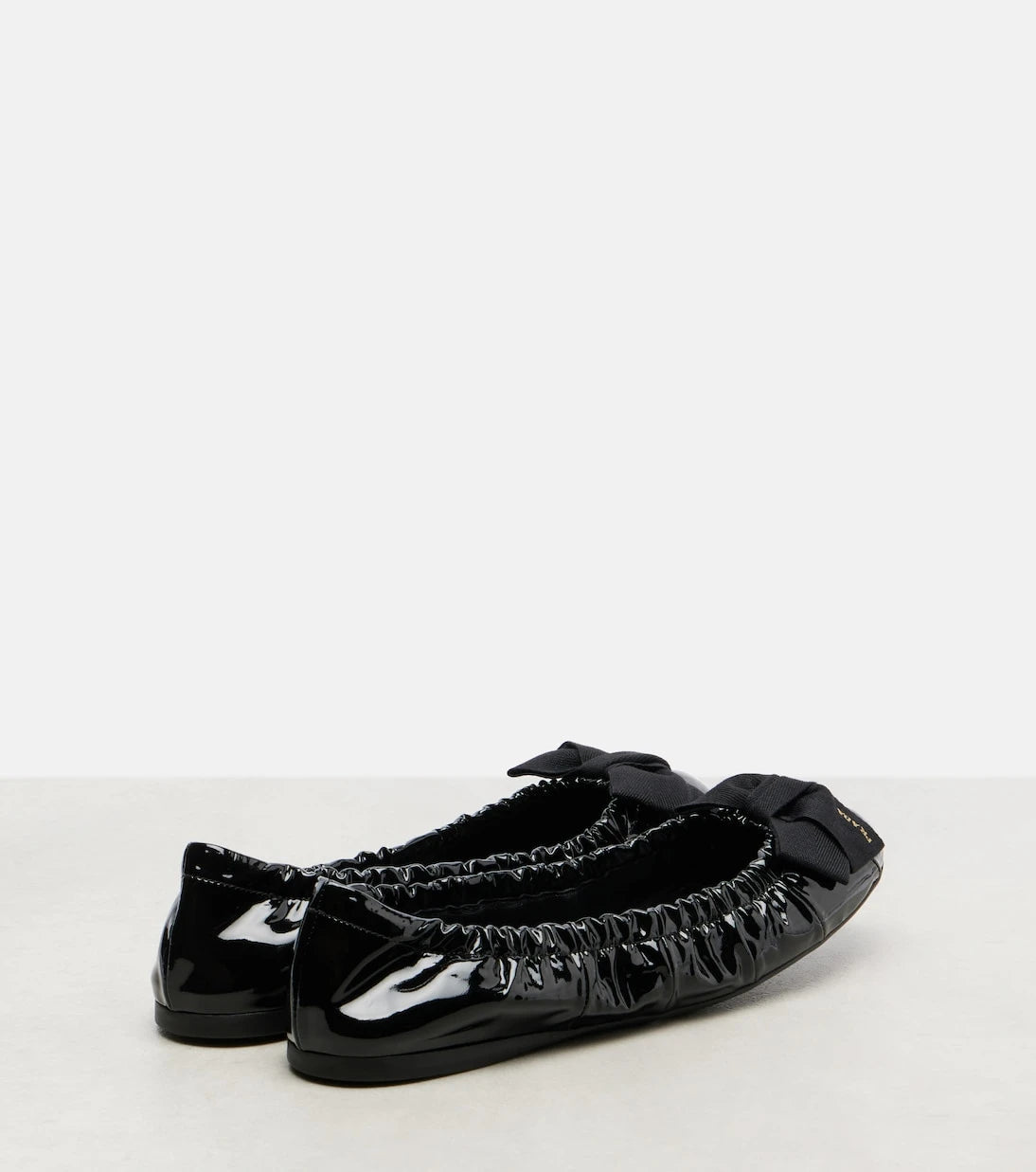 Prada - Bow-detail patent leather ballet flats