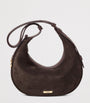 Aspinal Of London Brown Small Suede Hudson Crescent Shoulder Bag