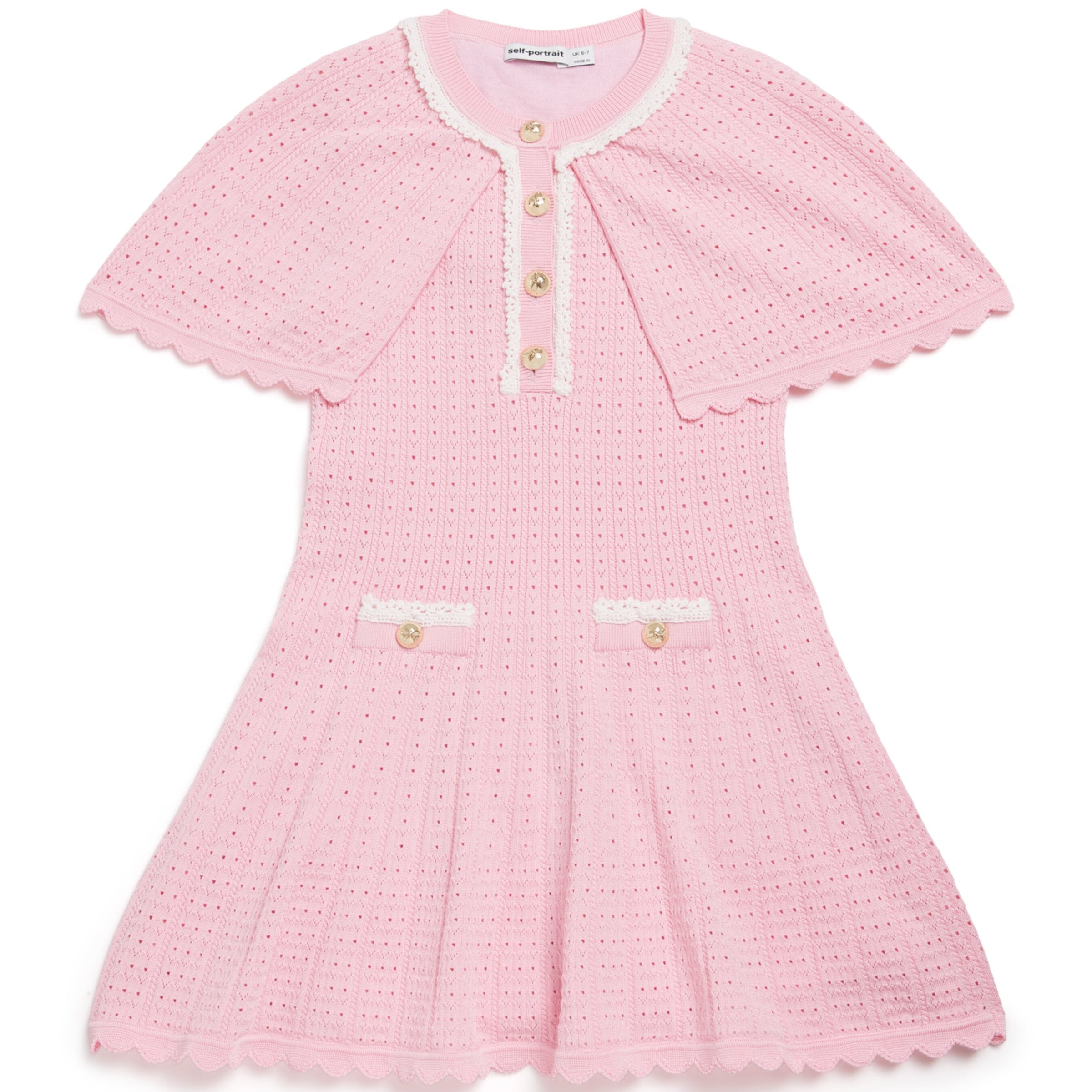 Self-Portrait Kids Knitted Cape Dress (3-12 Years)