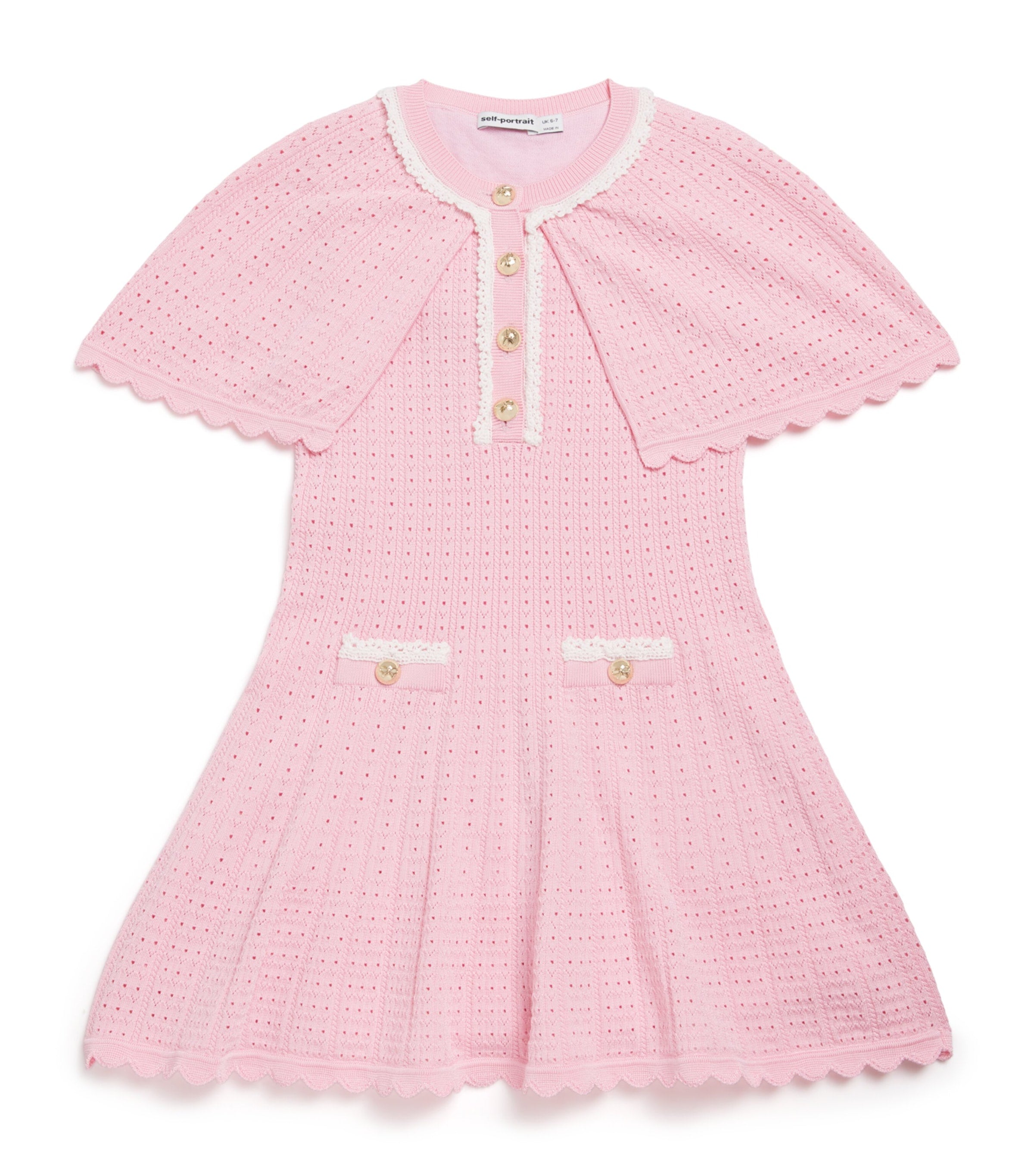 Self-Portrait Kids Knitted Cape Dress (3-12 Years)