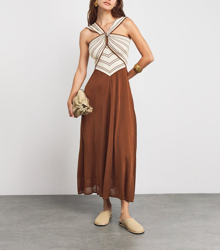 Multi Halterneck Hypnotic Midi Dress