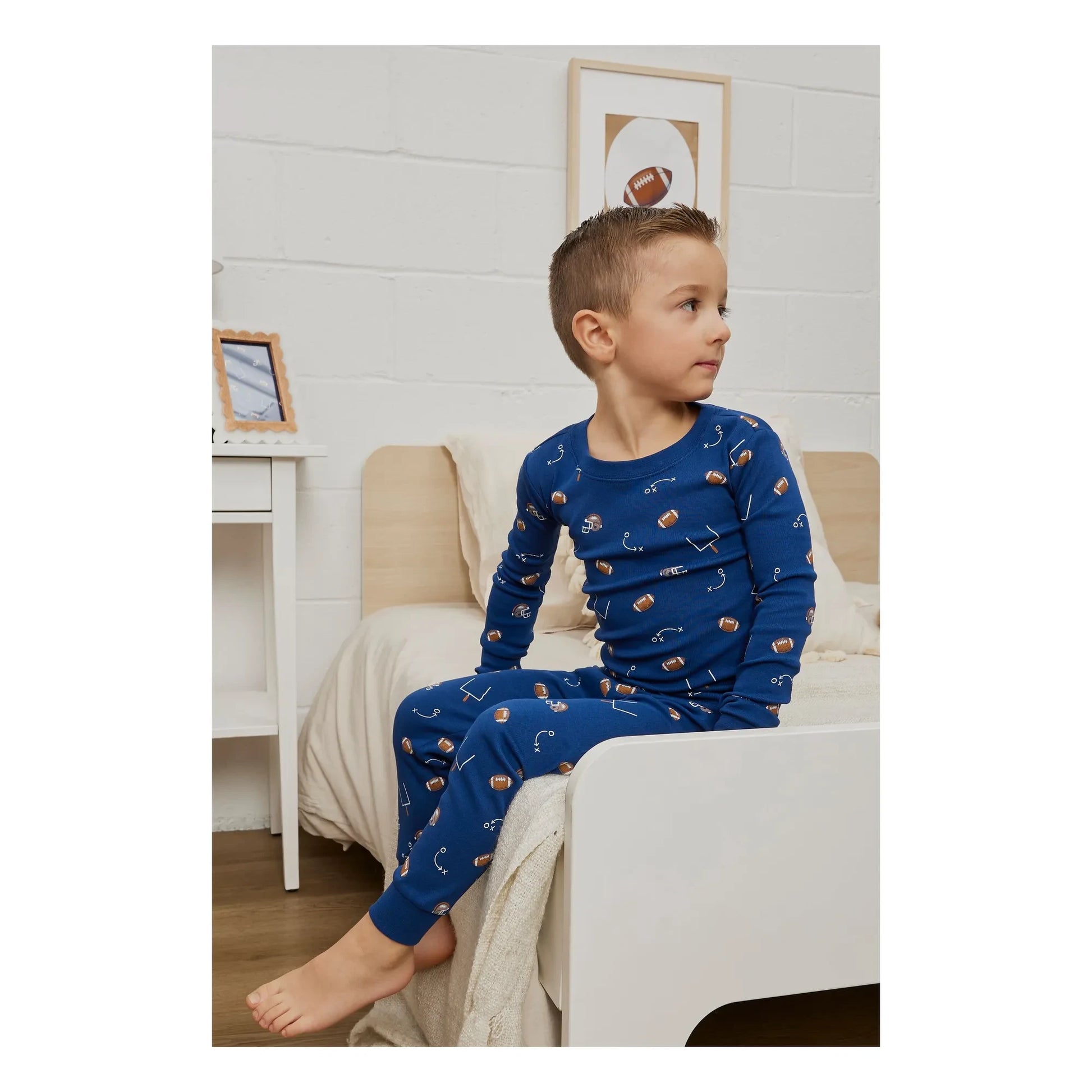 Petit Lem - Organic cotton soccer pyjamas | Dark Blue