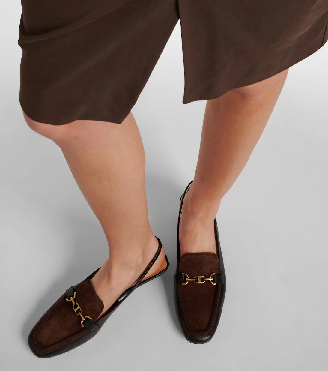 Tod's - 35 leather slingback loafer pumps